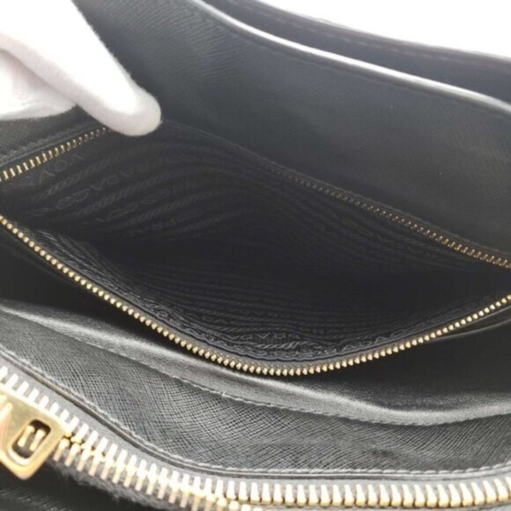 Prada Saffiano Triple Pocket Nero Black Shoulder Bag - Picture 13 of 16